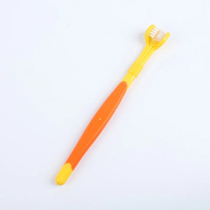 Pet Toothbrush Kit Dental Care Three Heads Dog Toothbrush Finger Toothbrush Teeth Care Dog Cat Cleaning Mouth Dog Toothbrush Kit
